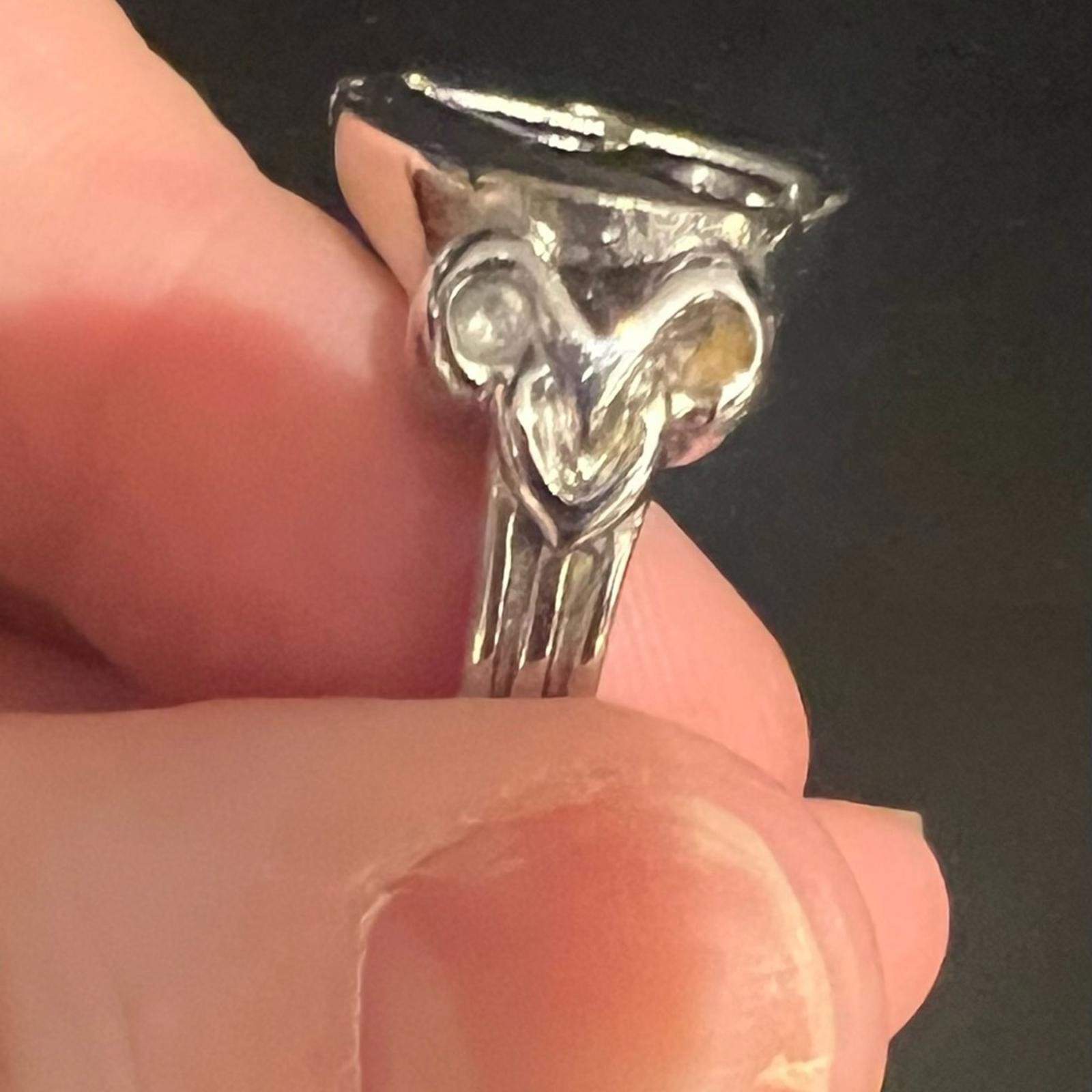 Rhinestone cursive “J” ring - image 4