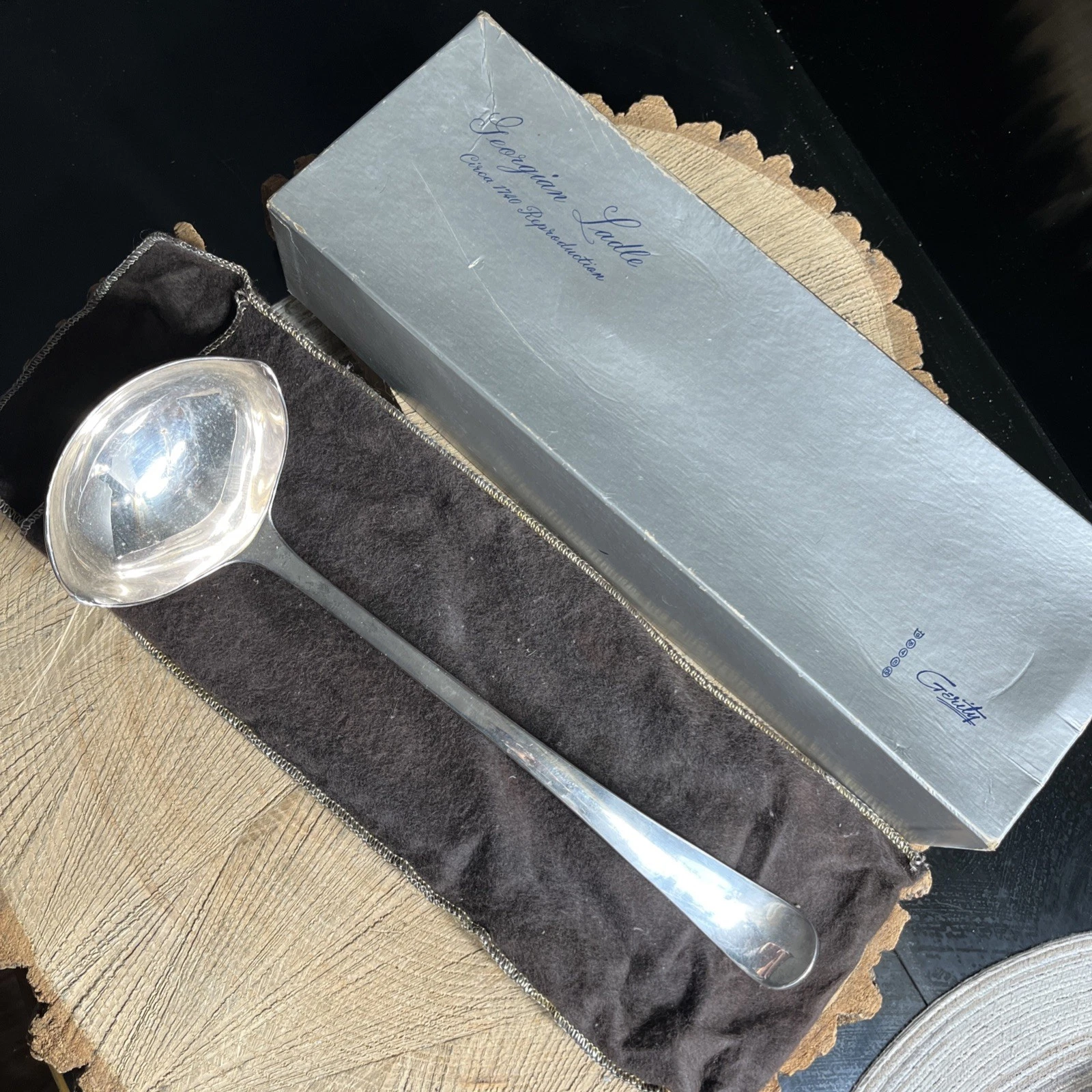 Vintage Gerity Serving Ladle Silver Plated In Original Box