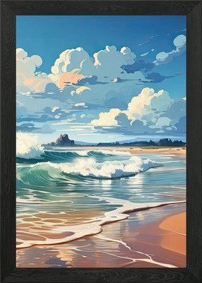 Lofi Beachscape Anime Framed Wall Art Poster Canvas Print Picture