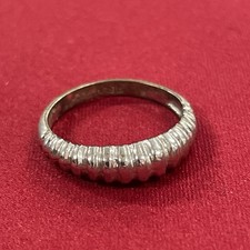 Sterling Silver 925 Ribbed Dome Band Ring Size 6