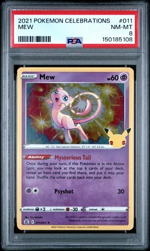 2021 POKEMON CELEBRATIONS #011 MEW PSA 8