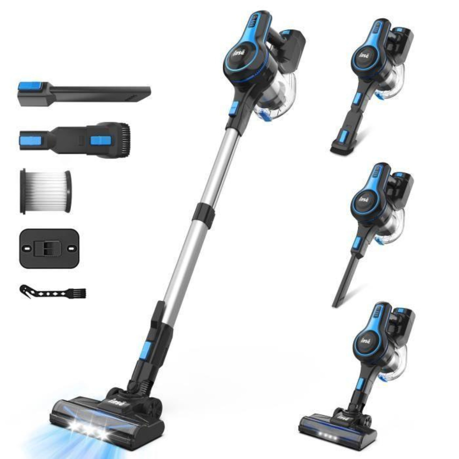 Aspirateur balai sans fil ProAnimal vert avec brosse spéciale tapis et autonomie de 55 min