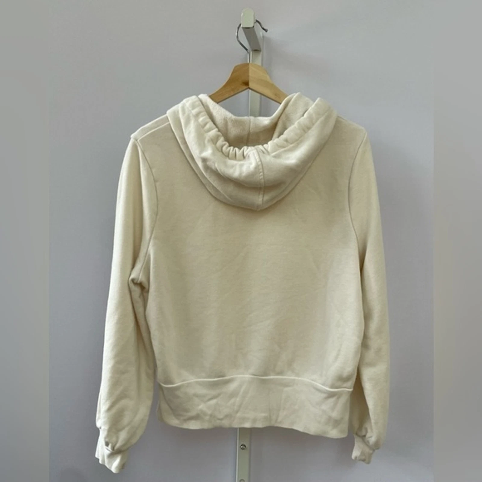 OFF WHITE Madewell Felpa con cappuccio e maniche a bolla crop panna antica Taglia M