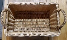 Vintage Rectangle Wicker Basket 18 x11 x12 Deep Woven Wood Organizer Basket J2