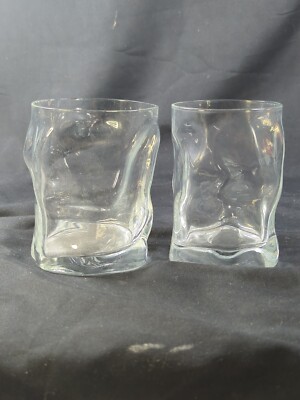 2 sizes of Bormioli Rocco Sorgente single Double bumpy Old Fashioned Glasses