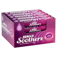 Halls Soothers Blackcurrant Cough Drops Sweets (20 Rolls)