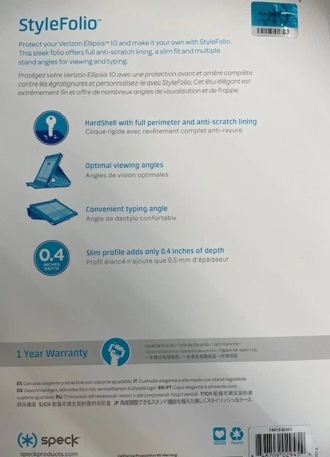Speck StyleFolio Case for ELLIPSIS 10 HD - BLACK / 74419-B565 - Image 2 of 2