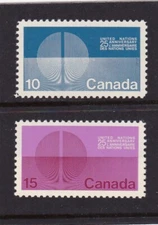 CANADA #513-514 MNH 25th ANNIV. OF THE UNITED NATIONS 