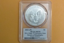 2021-(P) $1 American Silver Eagle 1oz PCGS MS70 Fergie Jenkins T1