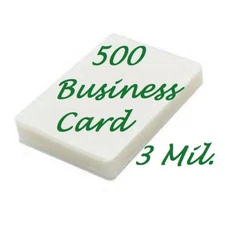 500 Business Card 3 Mil Laminating Pouches Sleeves 2-1/4 x 3-3/4 X-Clear