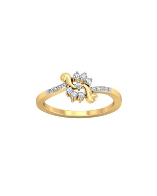 Round Cut Lab Grown Diamond Women Floral Pattern Design Ring In 10K Yellow Gold