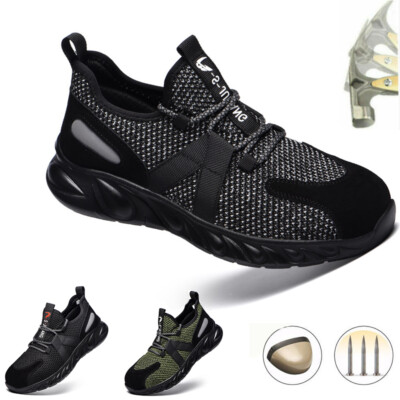 Mens Work Boots Steel Toe Cap Safety Shoes Sneakers Bulletproof