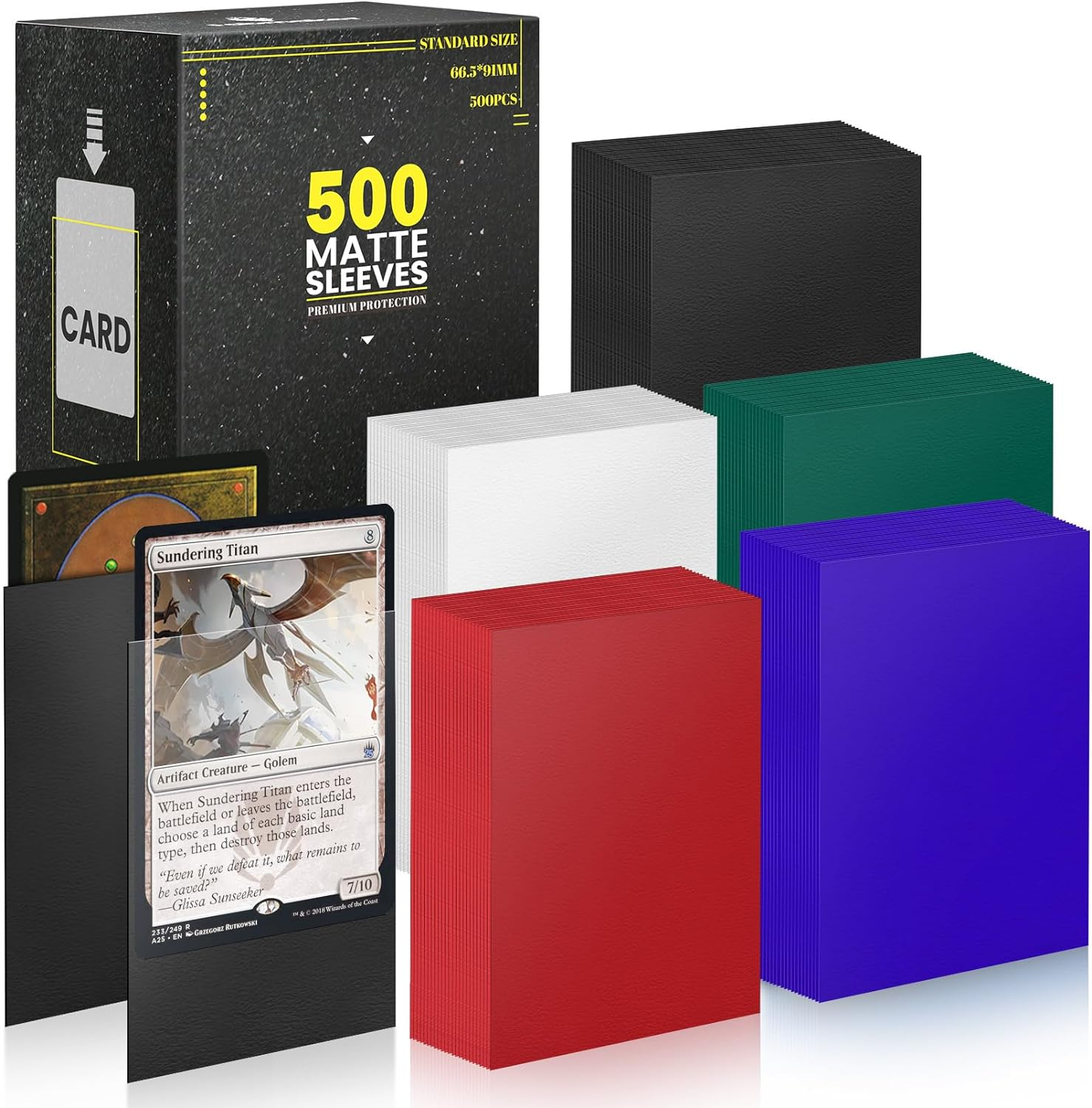 Standard MTG Card Sleeves 500 Pack, Sturdy Card Protectors Sleeves Matte Back -