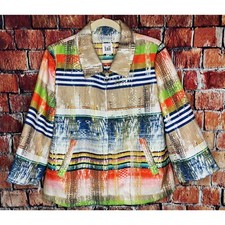 Luii Anthropologie Women's Medium Full Zip Multicolor Colorful Blazer Jacket