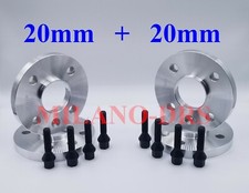 KIT 4 DISTANZIALI RUOTA 20+20mm BMW SERIE 3 E30 (4 FORI) + BULLONI BLACK