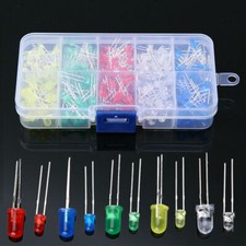 300pcs 3mm 5mm LED Light White Yellow Red Green Blue Emitting Assorted Diodes