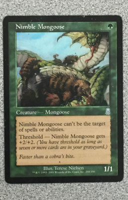 MAGIC THE GATHERING NIMBLE MONGOOSE 1X- ODYSSEY - UNCOMMON - MP - MTG 