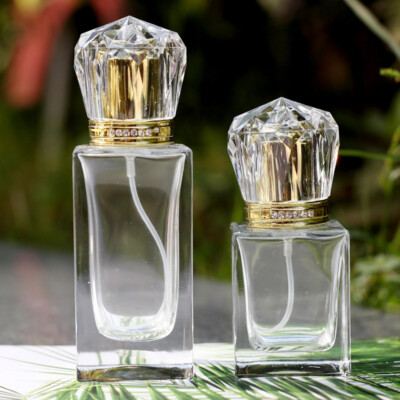 50ml 30ml Empty Glass Perfume Spray Bottle Refillable Crystal Cap Wholesale  Bulk UK