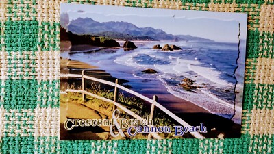 BEAUTIFUL POST CARD CRESCENT & CANNON BEACH OREGON COAST.