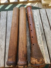 3 Large Vintage Wood Wooden Bobbin Spool Industrial Textile Mill