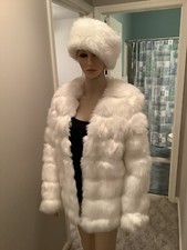 Naked Wardrobe White Faux Fur Glam Furry Rave Chubby Bolero Jacket Size Small