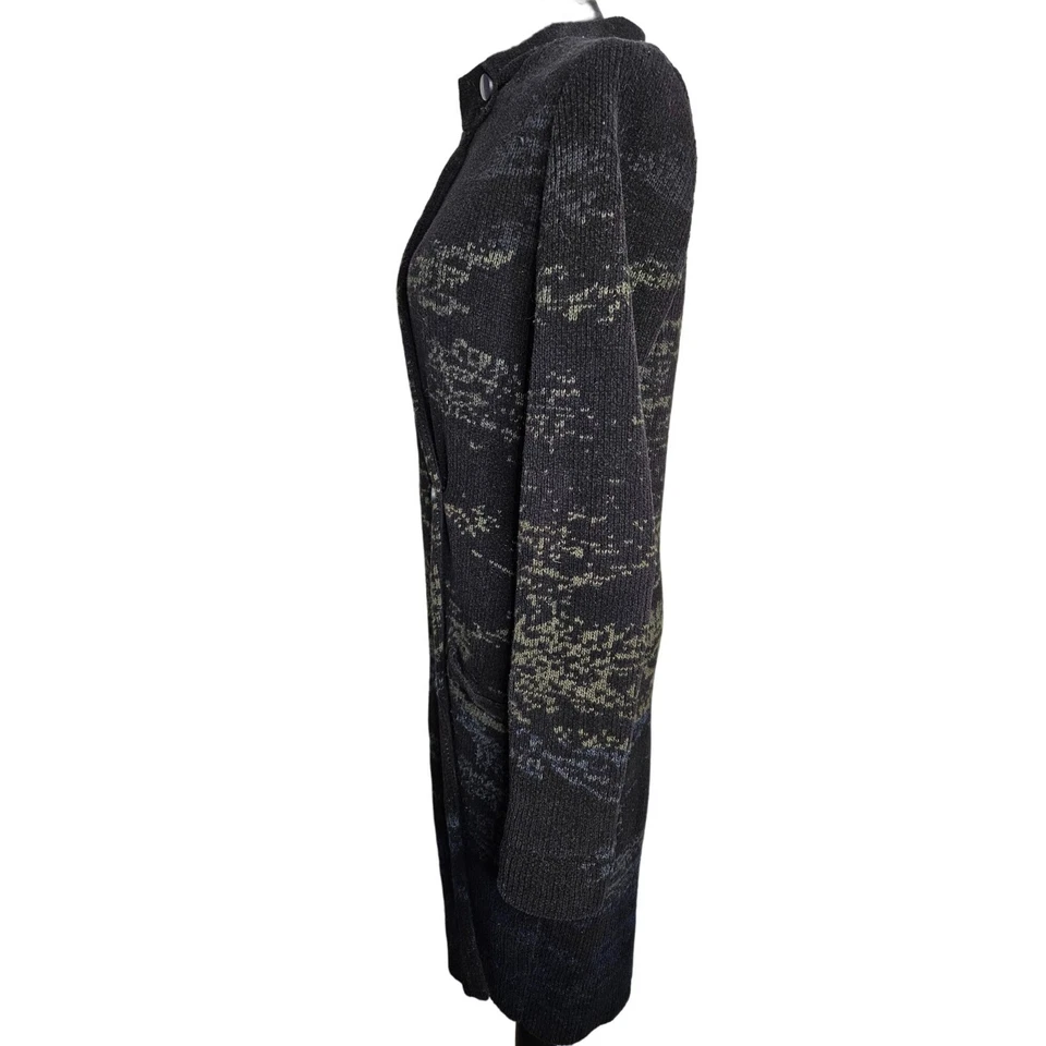 Cardigã/casaco feminino Rachel Roy preto mistura de lã malha suéter longo tamanho médio - Imagem 3 de 4