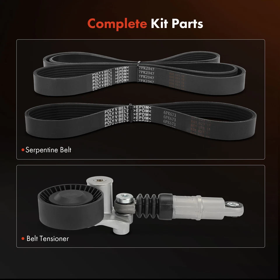 Комплект компонентов привода ремня змеевика 3x для Dodge Freightliner Sprinter 2500 3500 - Изображение 2 из 4