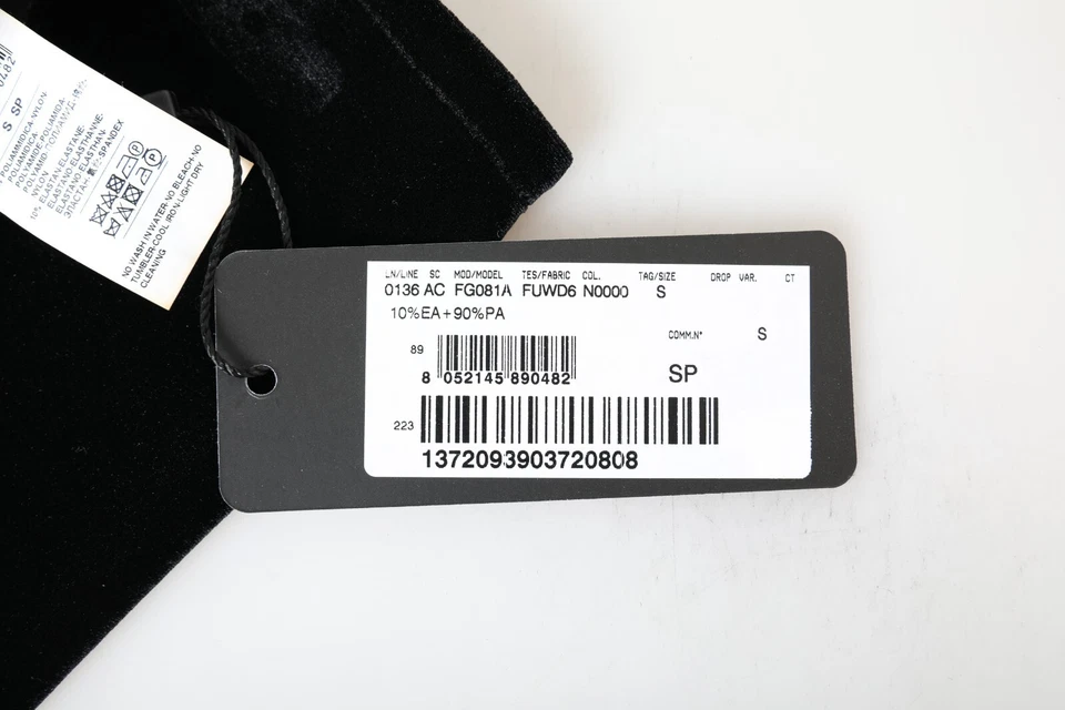 Luvas DOLCE & GABBANA pretas de náilon dedo menos cotovelo luva longa S.7 / S 530usd - Imagem 4 de 4