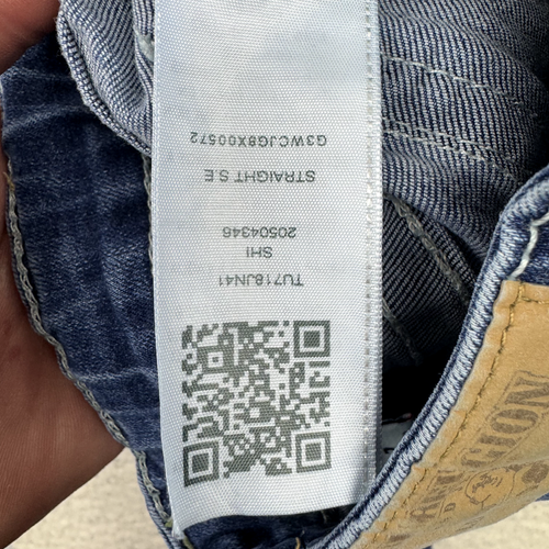 True Religion Jeans Kids Size 7 Blue Denim Straight Leg Stretch 5 Pockets Casual - Picture 5 of 17