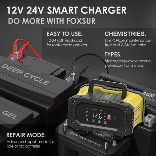 Chargeur double sortie efficace pour batteries AGM Gel et LiFePO4 20A10A 12V24V - Foto 1 di 14