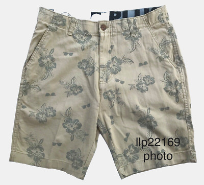PLUGG CLOTHING Men's Shorts (SIZE 32) Flex Waist Flat Front SUNGLASSES & FLOWERS