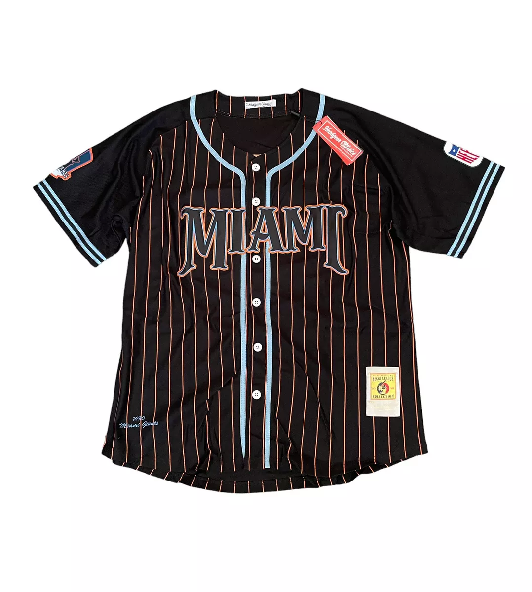 Miami Giants Headgear Classics Negro League Baseball Black Jersey