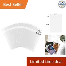 Crystal Clear Sleeves 100 Pack 8x10 Resealable Plastic Storage Bags Acid-Free