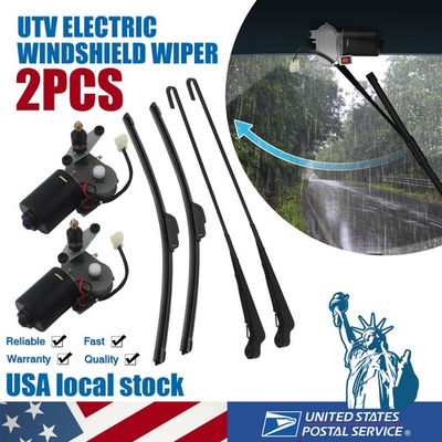 #ad #ad 12V Electric Windshield Wiper Motor Kit Universal or UTV Polaris RZR Kawasaki $50.99