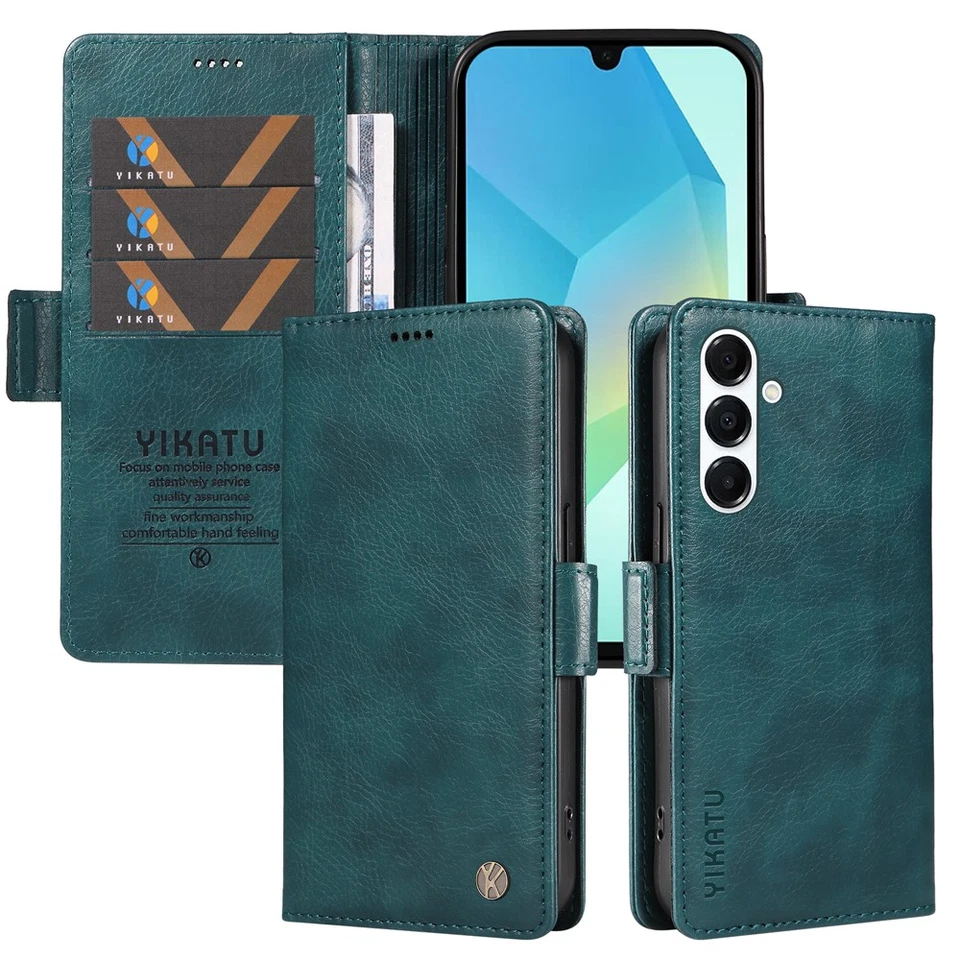 Для Samsung A10 A07 A06 A05 A03 простой однотонный PU кожаный бумажник телефона чехол - Изображение 2 из 4