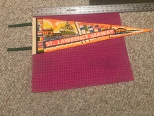 VINTAGE 1966 St. SAINT LAWRENCE SEAWAY Pennant MASSENA New York NY -Fast Shipper