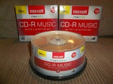 50ct Maxell CD-R Blank Media Spindle/Packs Audio Music 32x 80 Minute 700MB NEW