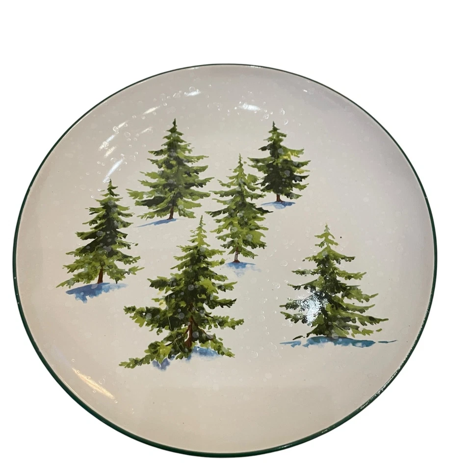 Рождественская сосна 8 дюймов керамические салатные тарелки набор из 4 от Global Design новый  - Изображение 4 из 4