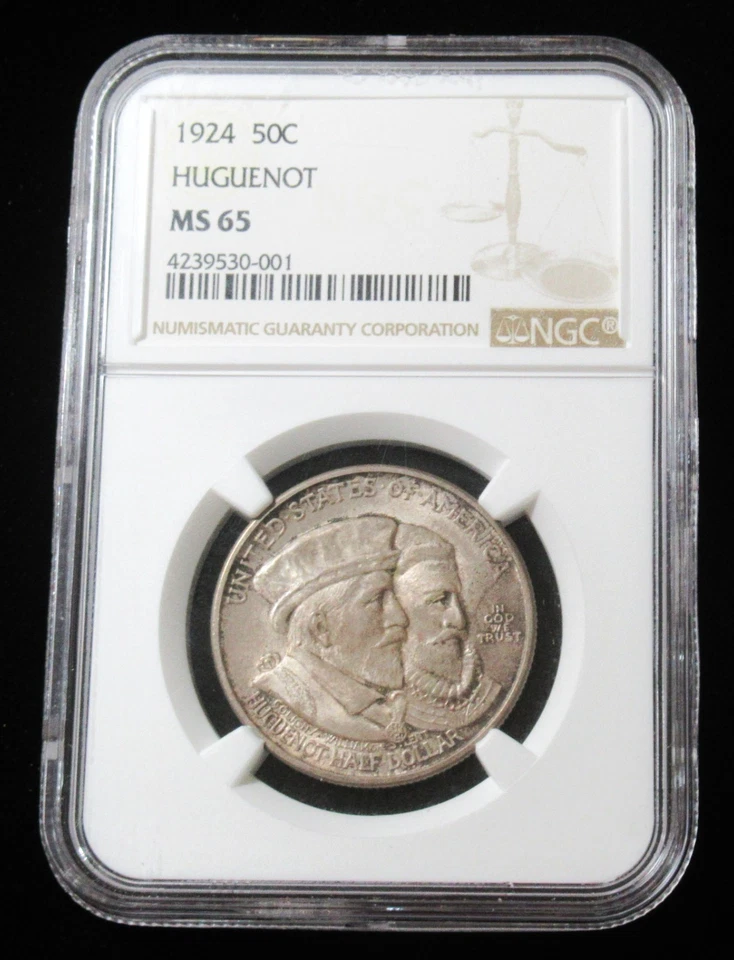 1924 50C Huguenot MS65 NGC Mintage 142,080 - Image 3 of 4