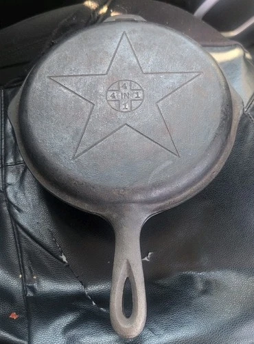 Vintage Lodge "Foursome" 4-IN-1 Cast Iron Skillet & Griddle Set