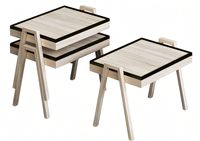 Couchtisch-Set Aus Holz In Beige Modern Und Stilvoll