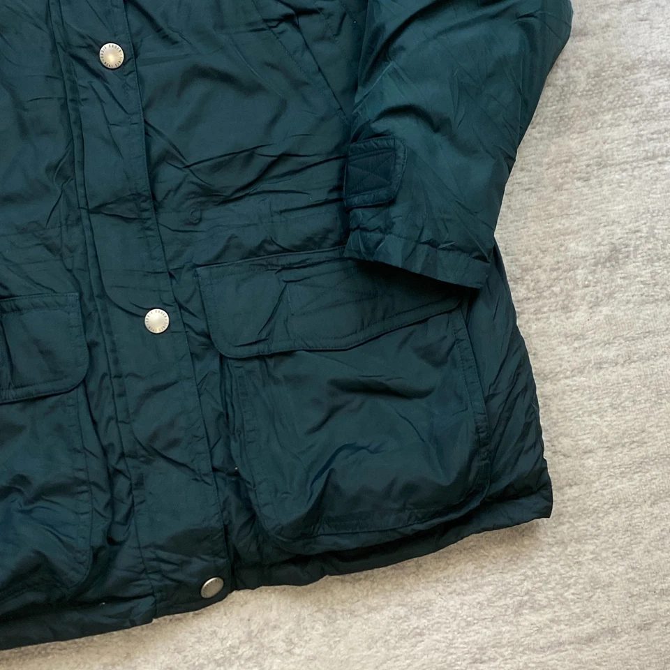 Chaqueta Eddie Bauer Goose Puffer Down Mediana Verde Exterior Preppy Informal Para Mujer Foto 2 de 4