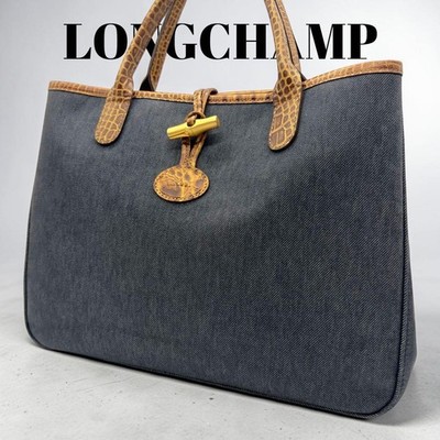Excellent condition  LONGCHAMP Roseau tote bag, denim