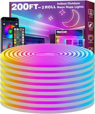 FBZ 200Ft Led Rope Lights, Flexible Neon Lights Control with App/Remote, Mult...