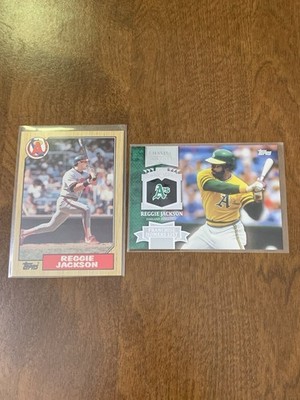 Reggie Jackson Cards - 1987 Topps #300 & 2013 Topps Chasing History #CH-102