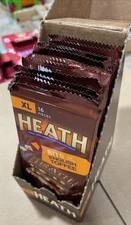 XL~Heath Chocolatey English Toffee Candy Bars, 12~4~ Oz BARS 16 Pieces Per Bar.