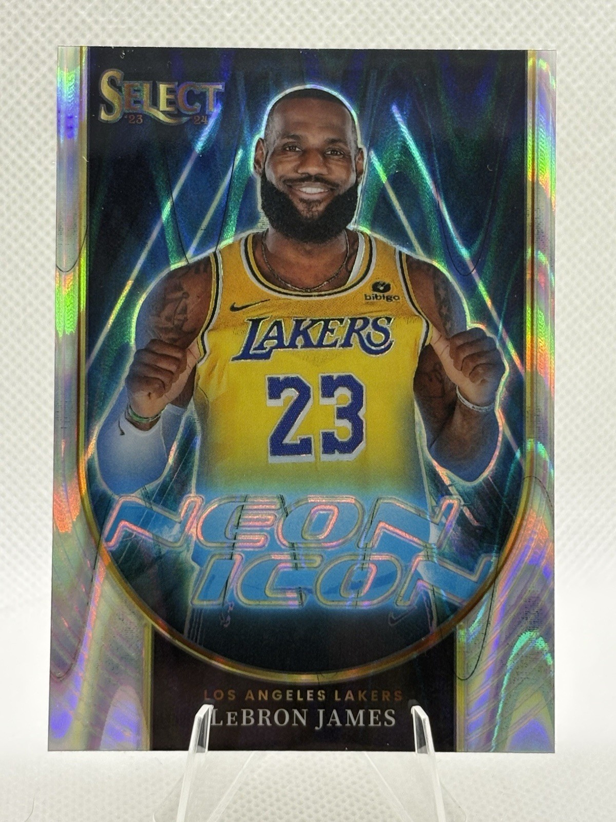 2023-24 Panini Select - Neon Icons LeBron James #12 Tectonic Prizm