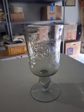 GG COLLECTION  SET OF 4 Gray hammered medallion glasses