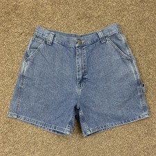 Vintage 90s Lee Denim Shorts Womens 10 Medium Blue High Rise Classic Mom 28" W
