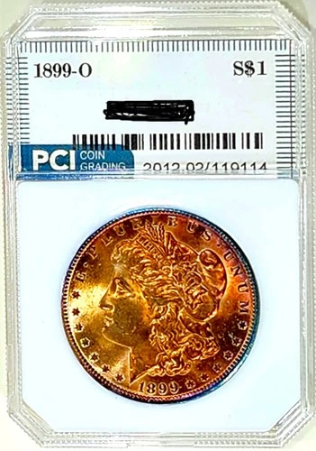 1899-O Better Date  Gem BU ++++  Morgan Dollar  Superb Rainbow Color Toned PQ
